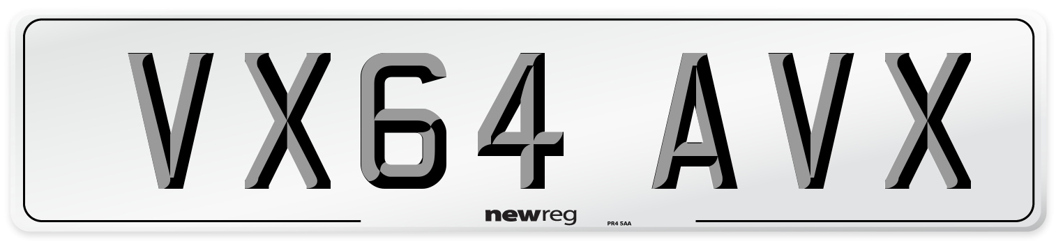 VX64 AVX Number Plate from New Reg